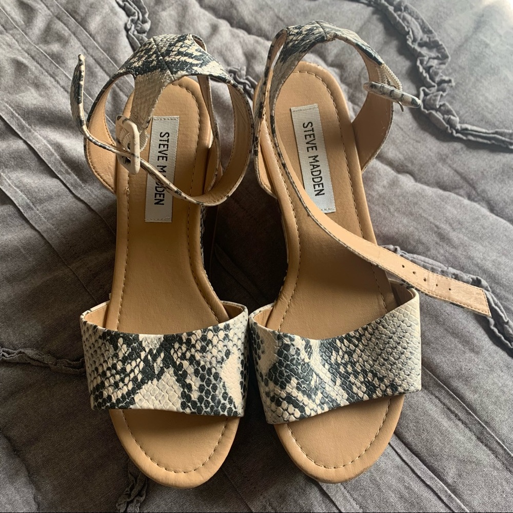Steve Madden Snake Print Platform Sandals - image 1